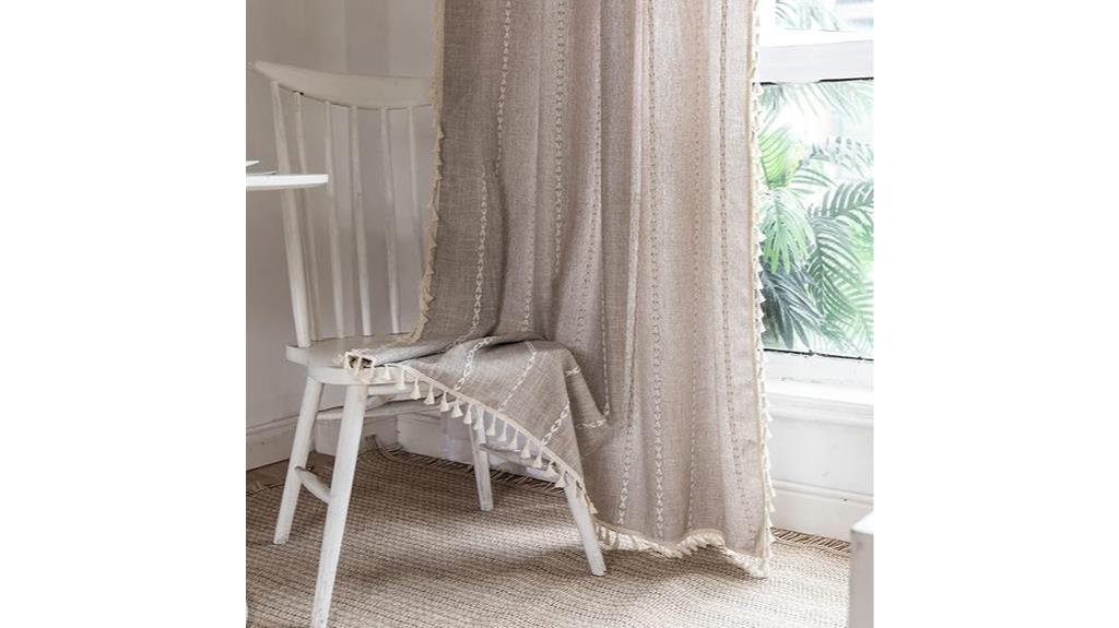 boho curtain with embroidery