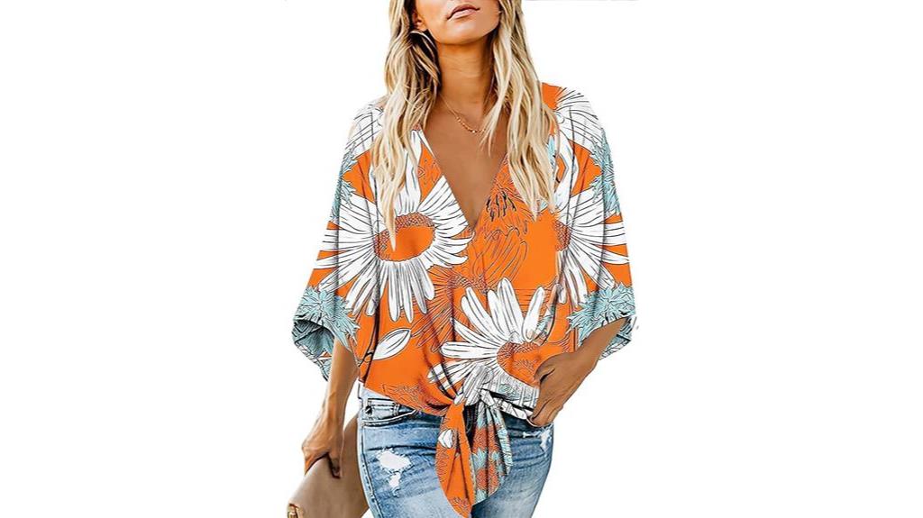 boho floral batwing blouse