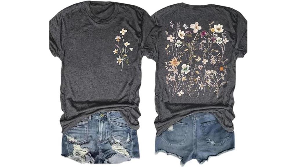 boho floral graphic tee