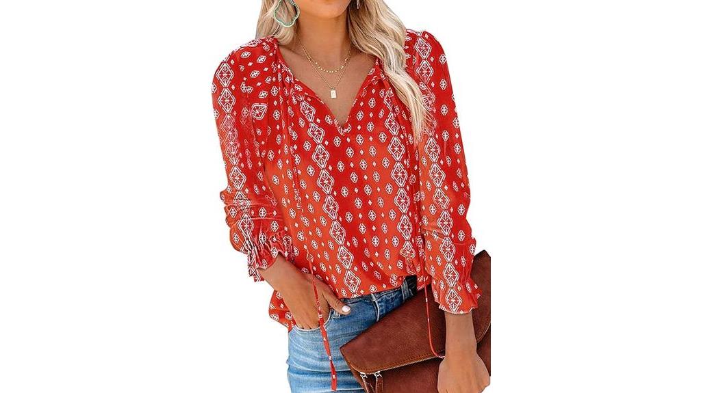 boho floral print tops