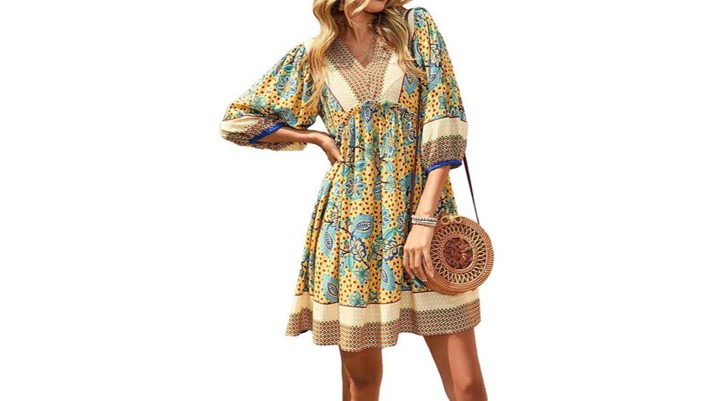 boho floral ruffle dress