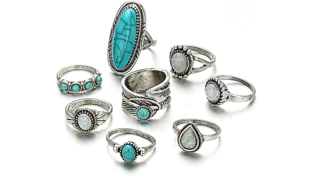 boho inspired ring set