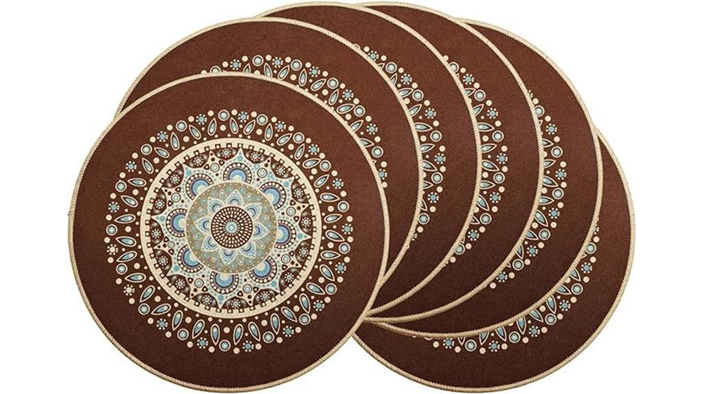 boho inspired round placemats set