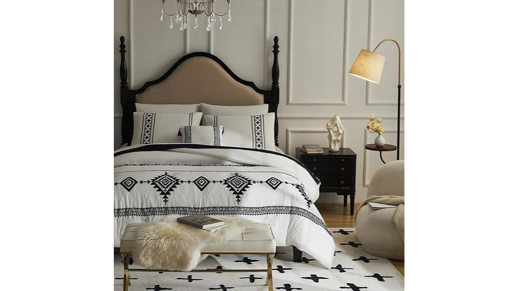 boho inspired white comforter set