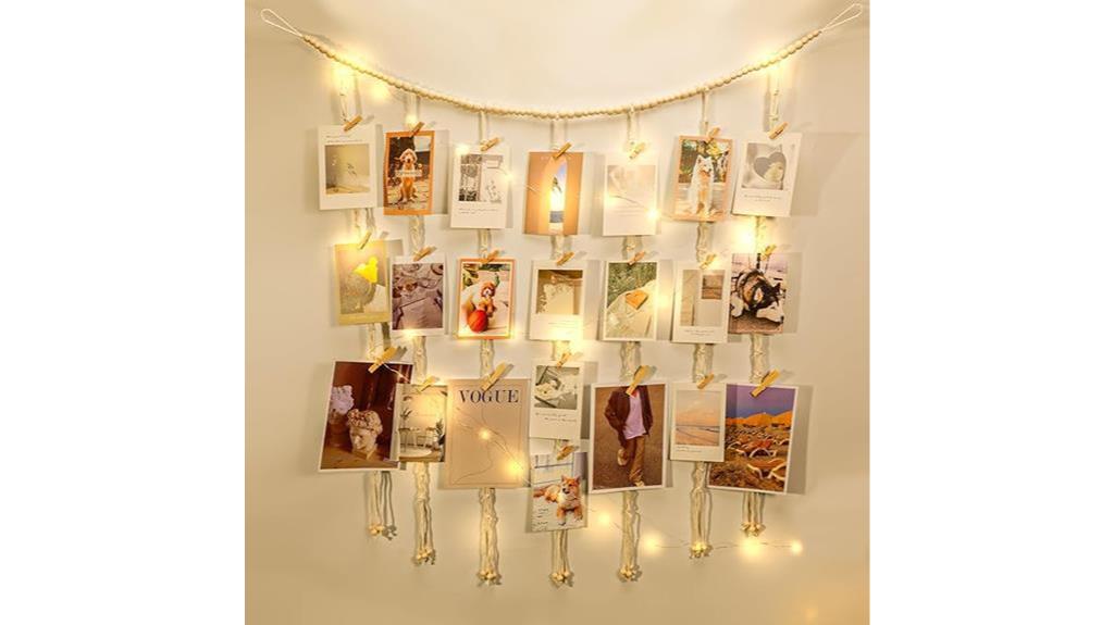 boho photo display lights