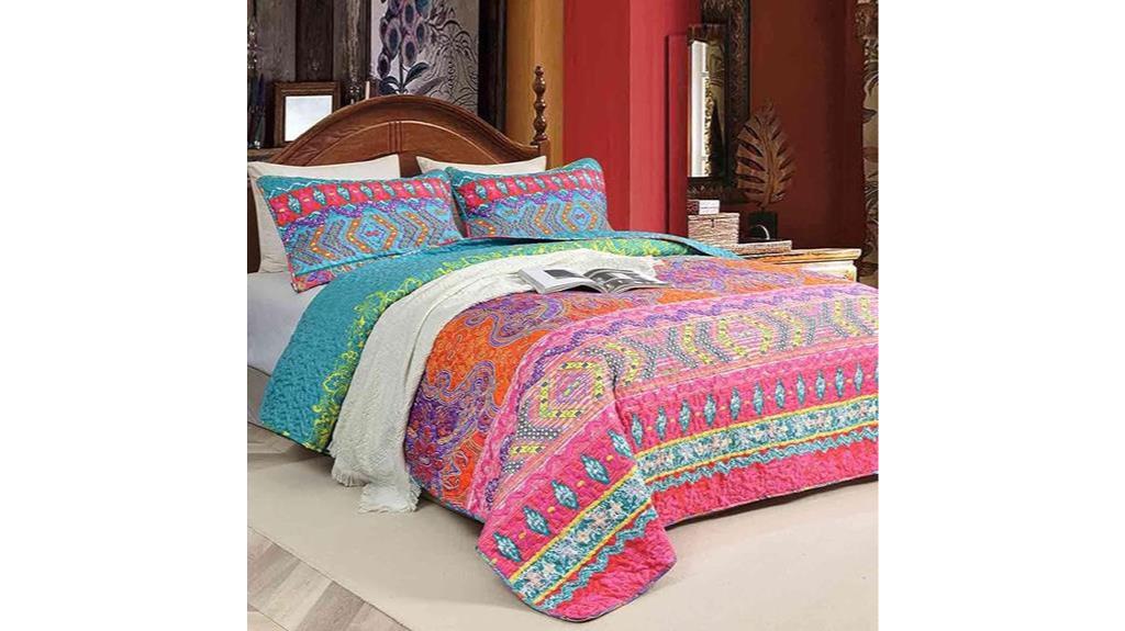 boho stripe quilt set