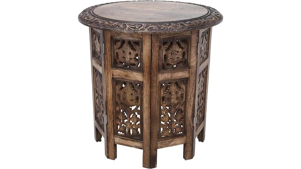 boho style round antique table