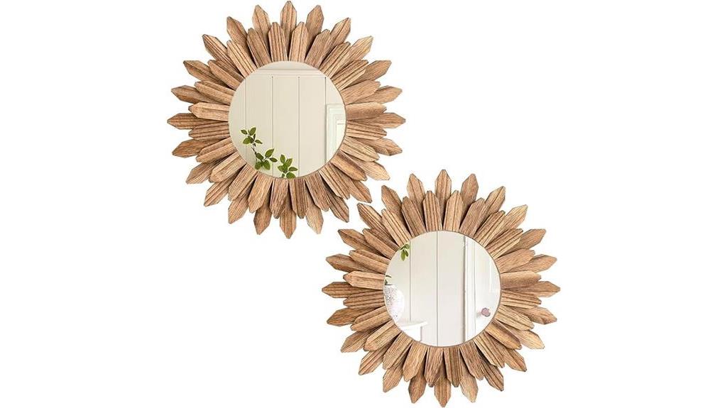 boho sunburst mirror set