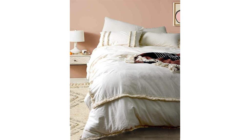boho tufted ivory duvet
