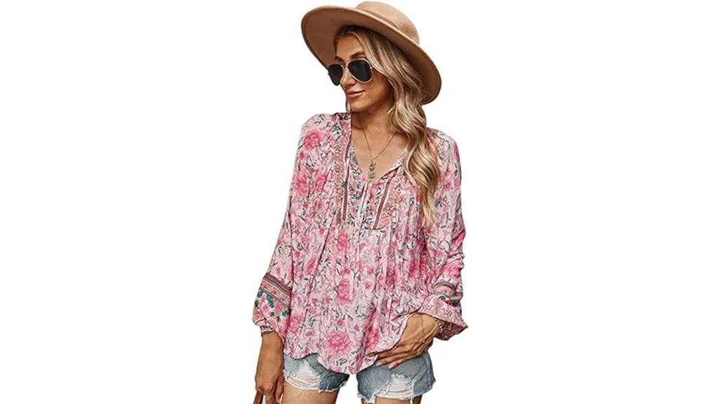 boho v neck floral top