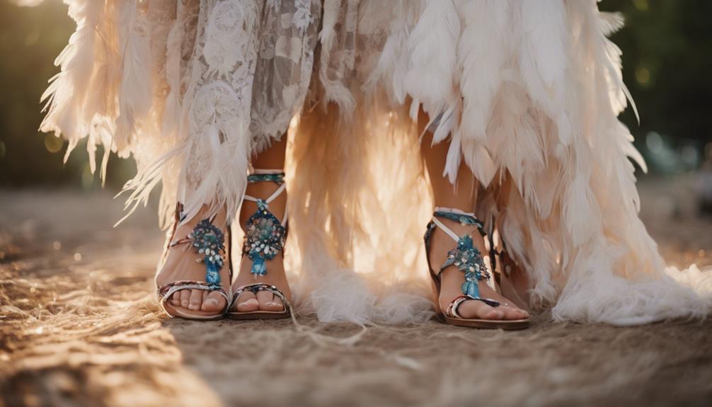 boho wedding shoe selection