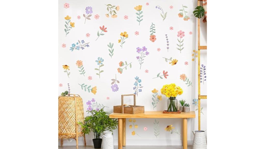 boho wildflower wall decals