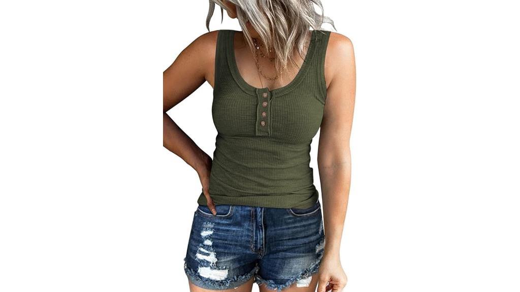 casual ribbed tank tops