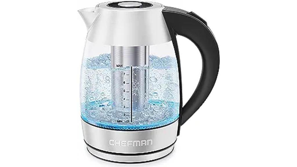 chefman electric glass kettle