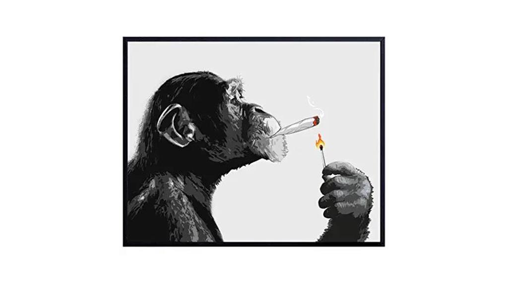 chimp smoking weed art