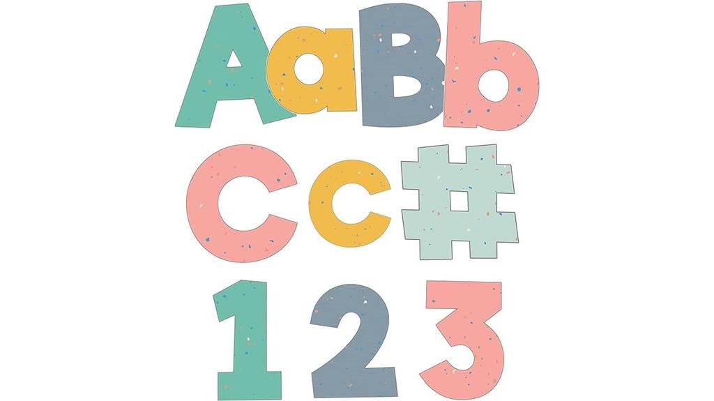 colorful speckled bulletin letters