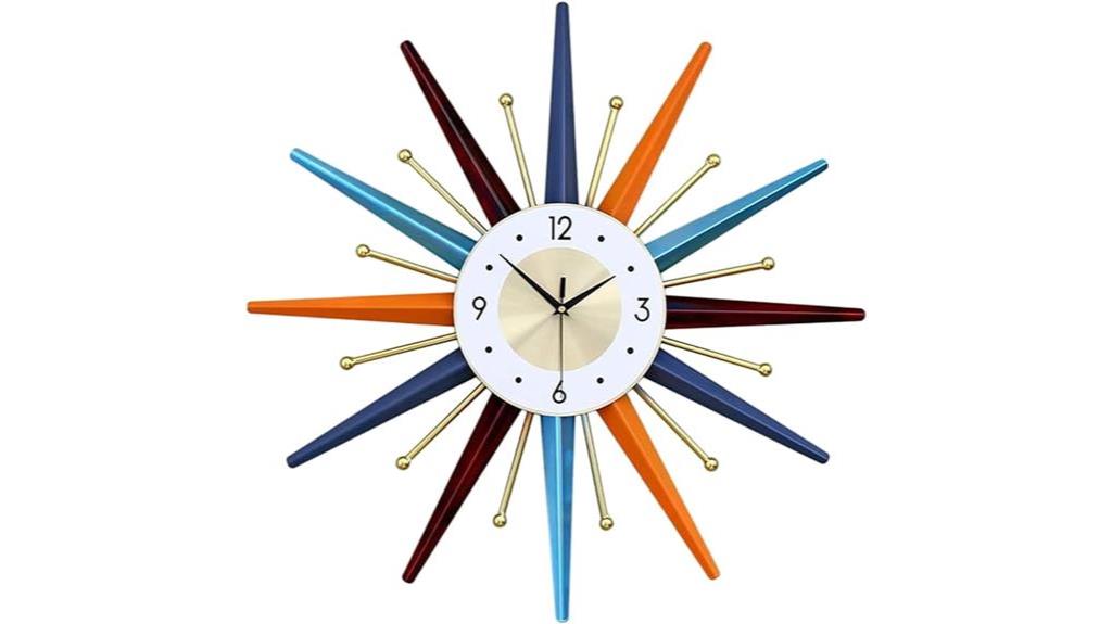 colorful starburst wall clock