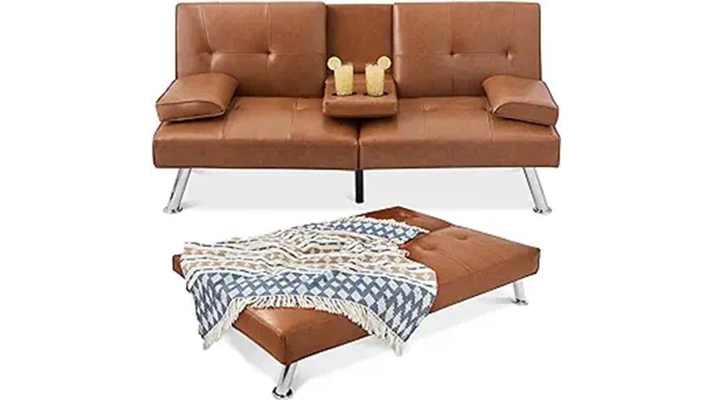 convertible futon with armrests