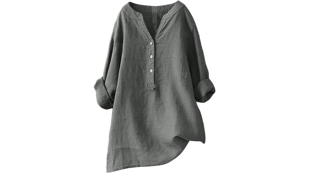 cotton linen tunic tops