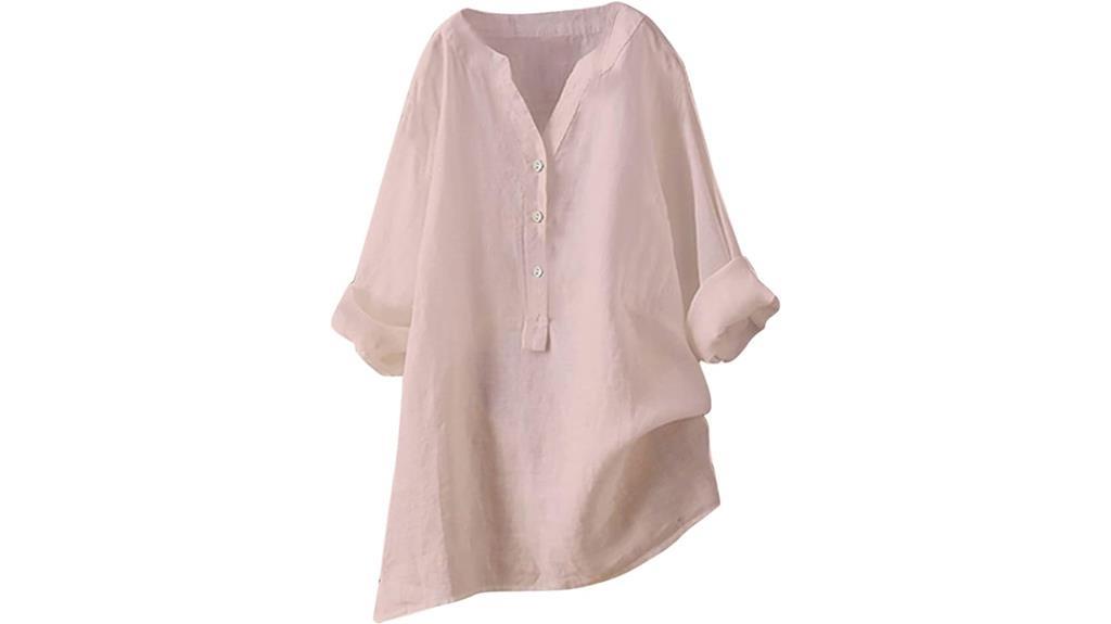 cotton linen tunic tops