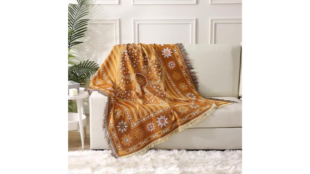 cozy bohemian throw blanket
