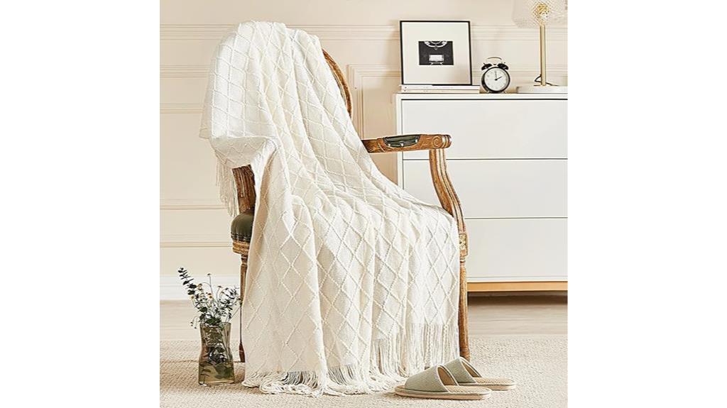 cozy hand knitted throw blanket