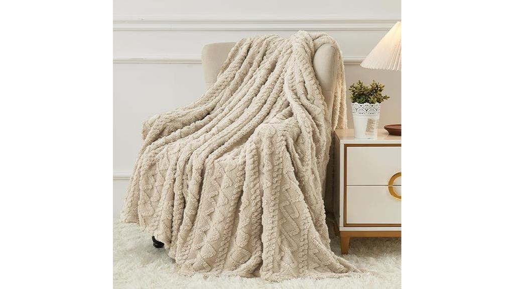 cozy khaki fleece throw