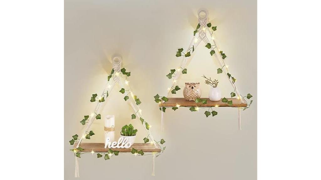 decorative artificial ivy shelves