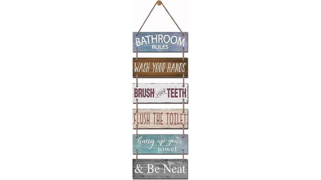 decorative bathroom wall sign