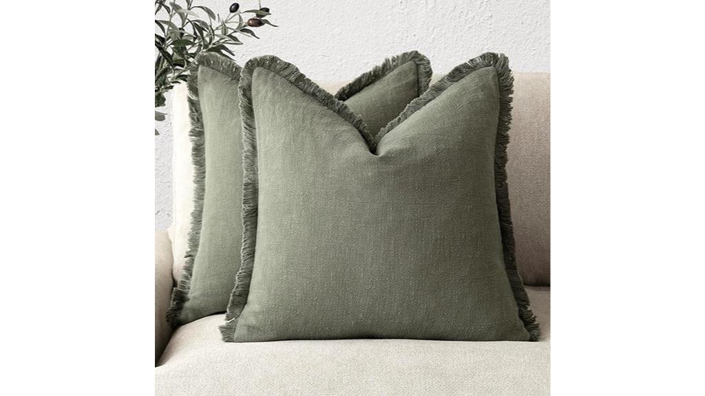 decorative linen fringe pillows