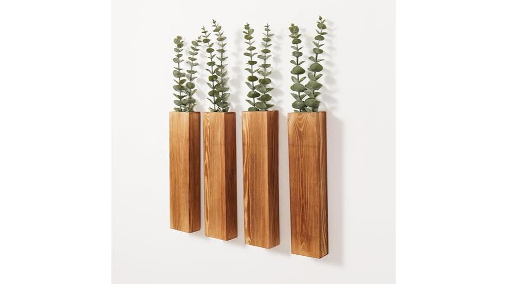 decorative planters with faux eucalyptus