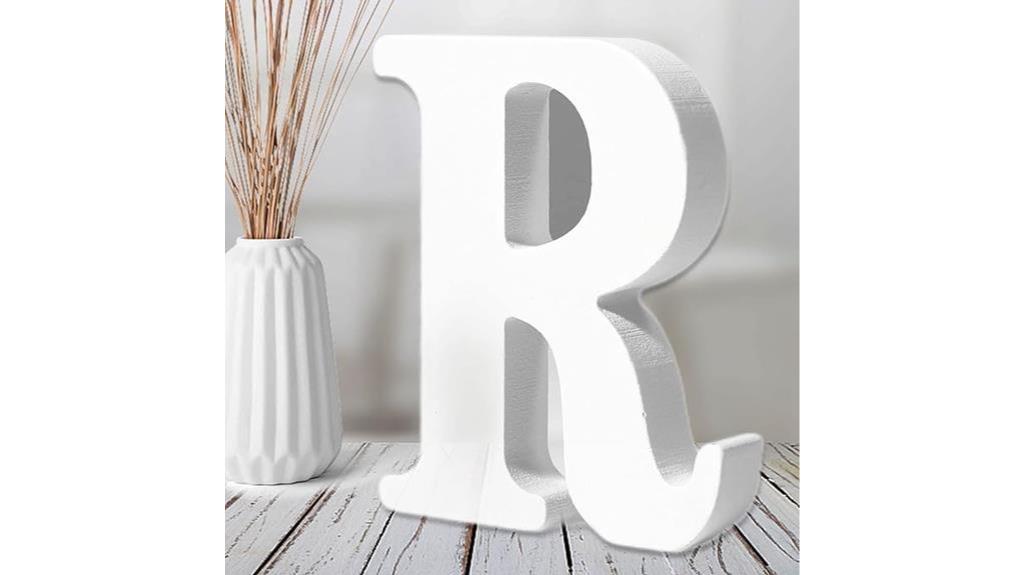 decorative white wood letters