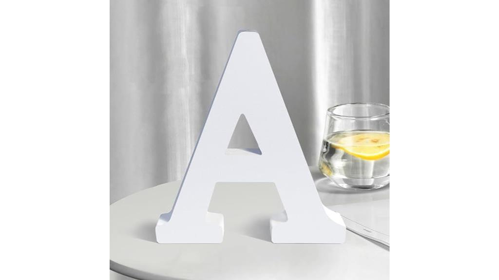 decorative white wood letters