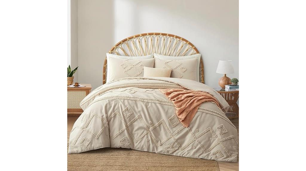 elegant beige jacquard comforter