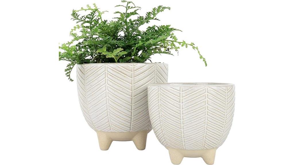 elegant ceramic footed pots