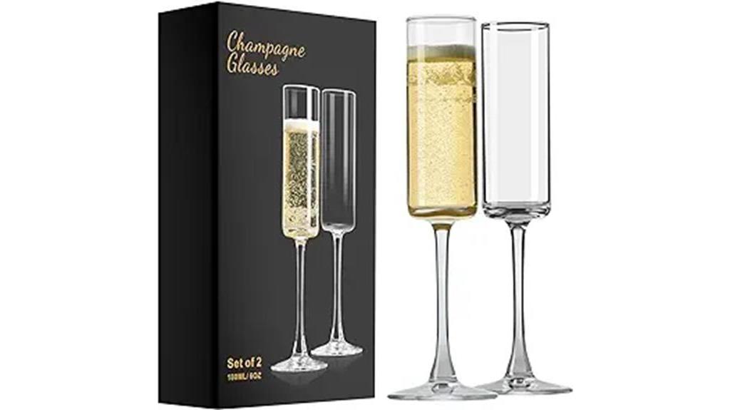 elegant champagne flutes set