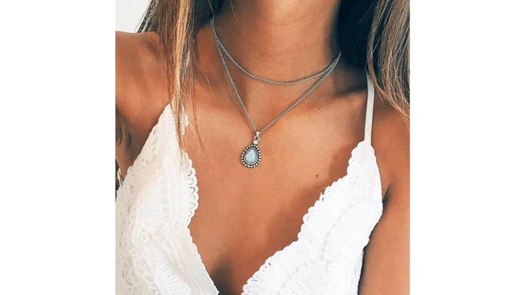 elegant layered bar necklace