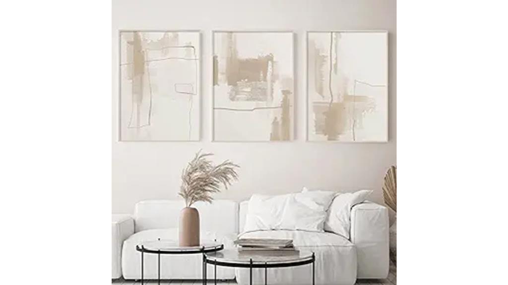 elegant neutral canvas art