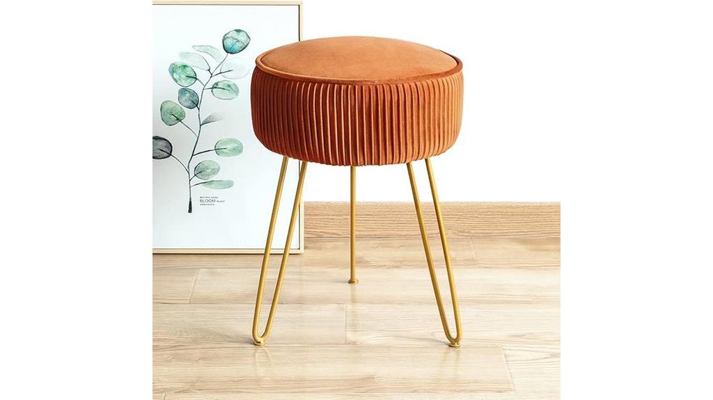 elegant pleated vanity stool