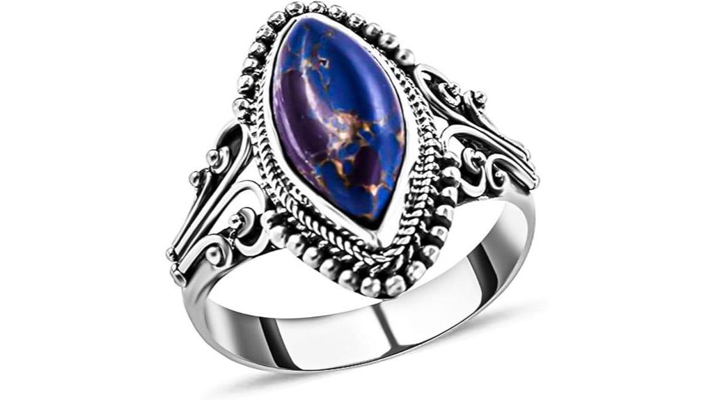 elegant purple turquoise rings