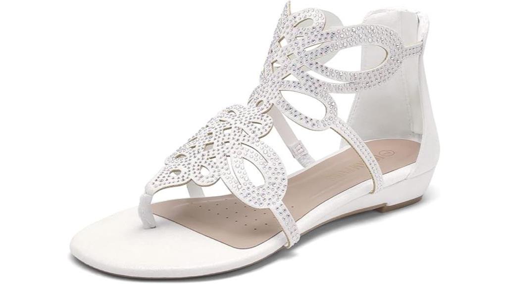 elegant rhinestone ankle sandals