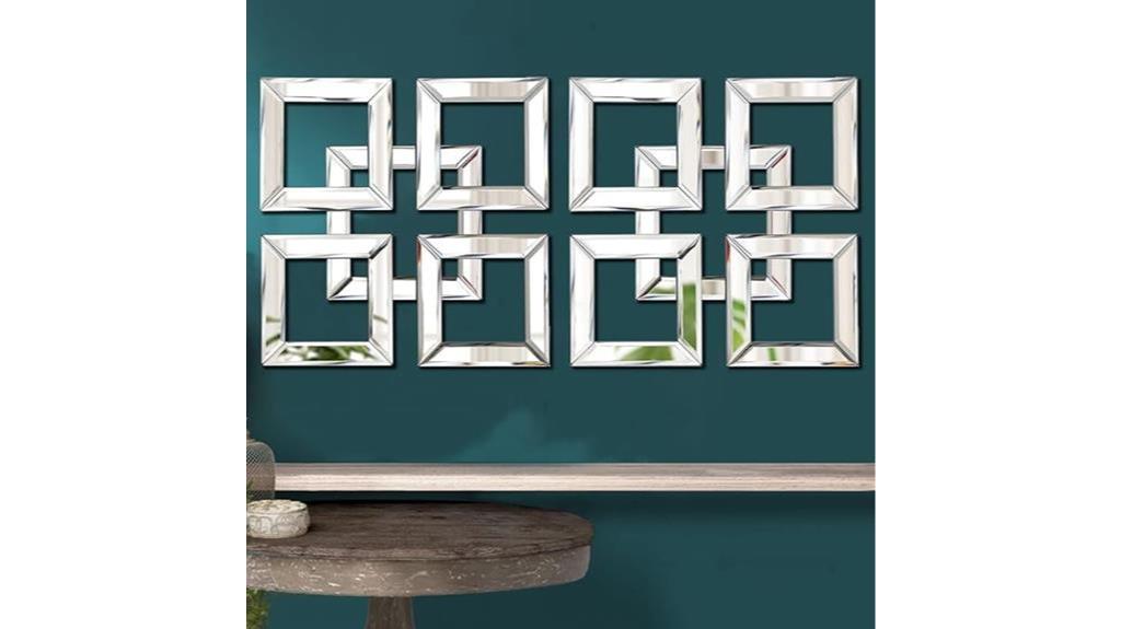 elegant silver square mirrors