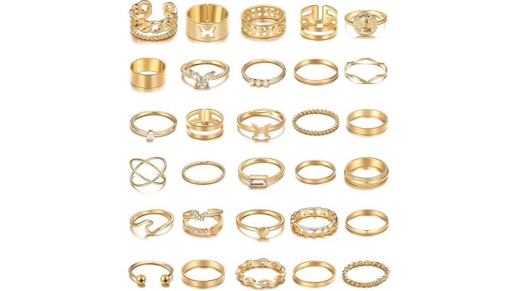 fashionable gold rings set