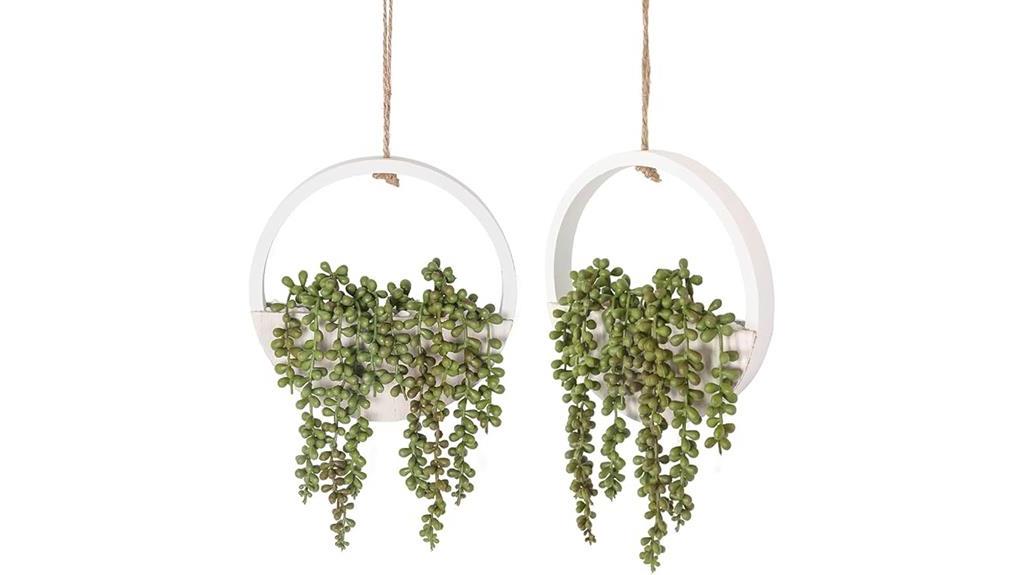 faux succulents on lanyard