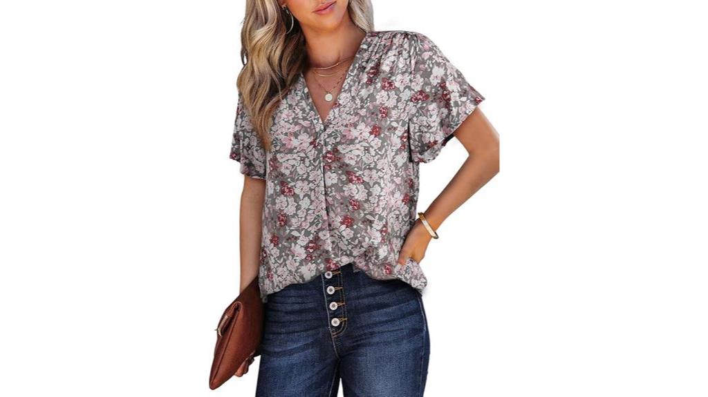 floral chiffon flutter tops