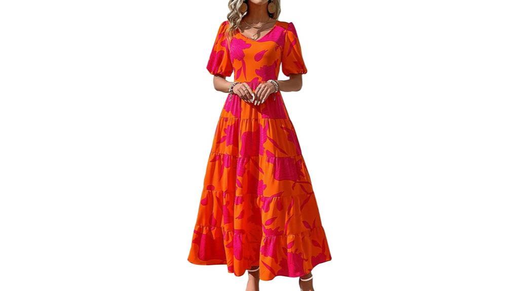 floral puff sleeve dress