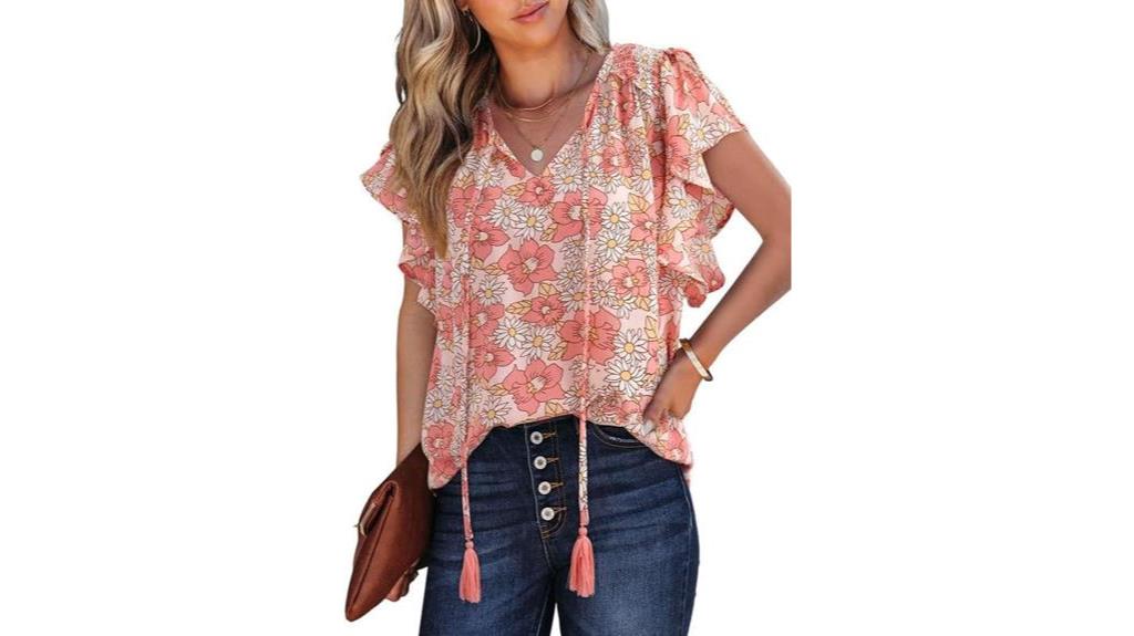 floral v neck summer top