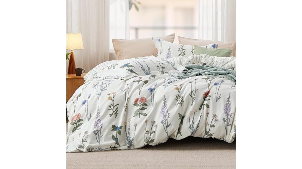 floral white queen comforter