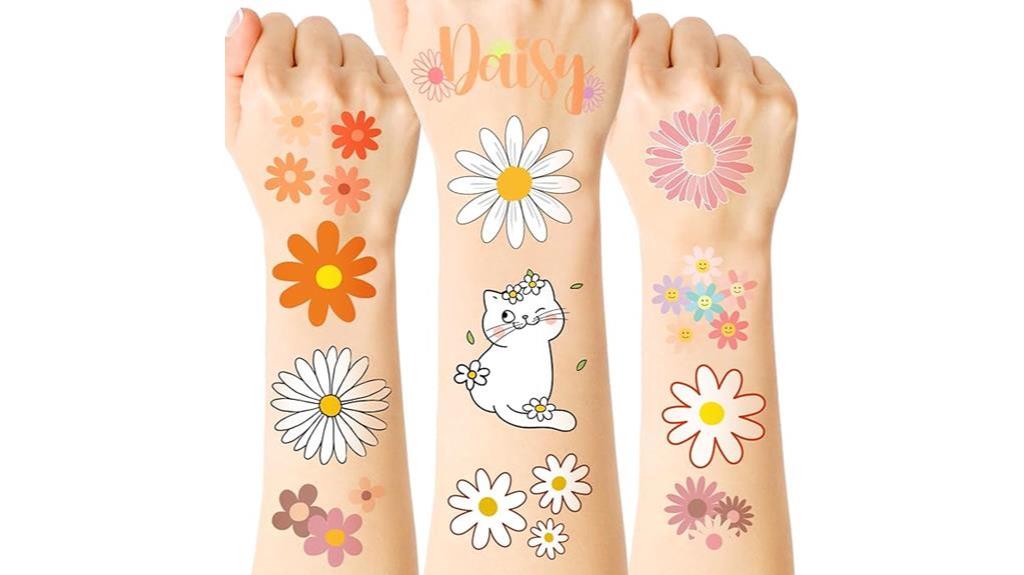 fun temporary daisy tattoos