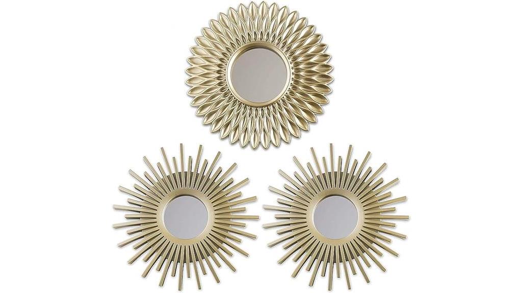 gold wall decor mirrors